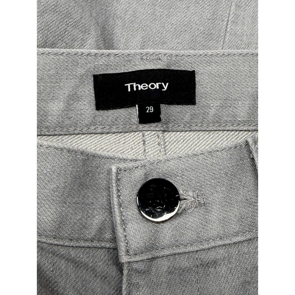 Theory Jeans Womens 29 Gray Treeca D Colored Drill Slim Crop Casual Comfortable - Picture 3 of 9